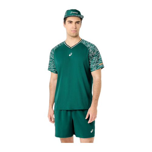 Camiseta de Pádel Asics Court Manga Corta Hombre Verde Jade