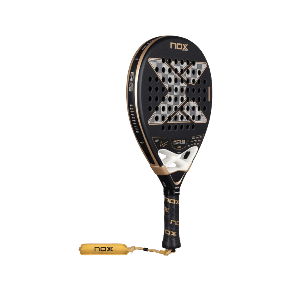 Pala de pádel Nox AT10 Genius 18K Alum by Agustín Tapia, vista inclinada