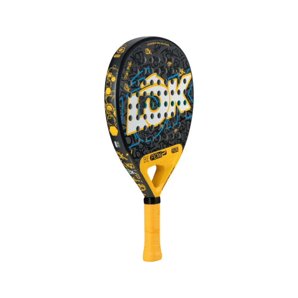Pala de pádel Be Flow Yellow Gen 2, vista inclinada