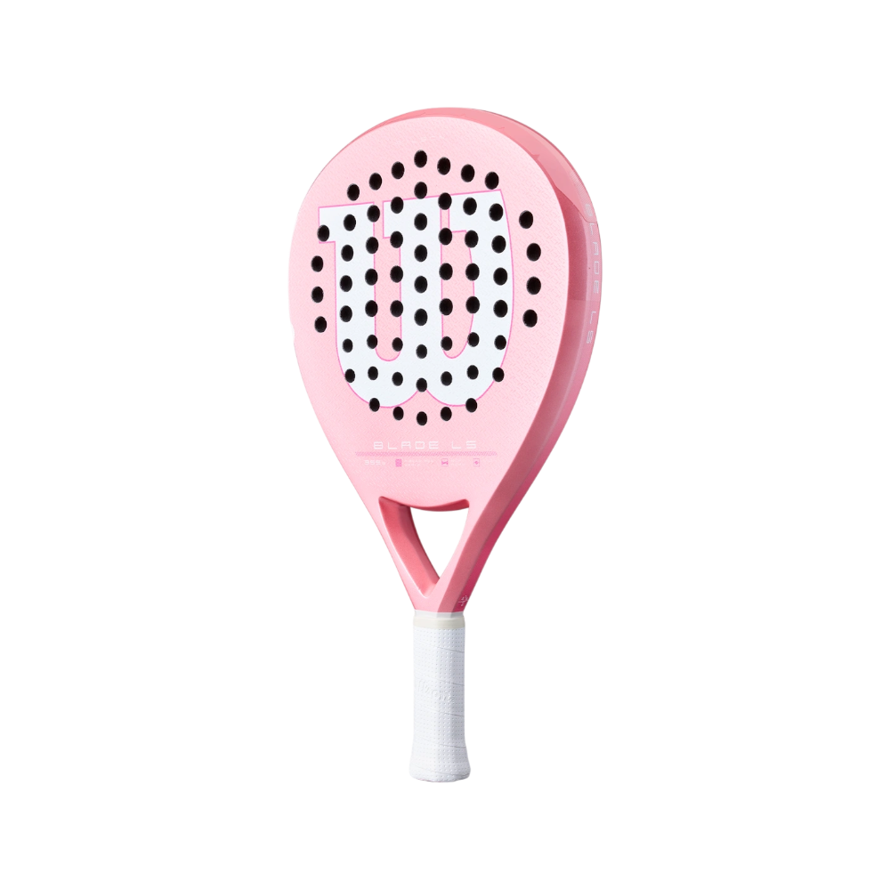 Pala Wilson Blade LS V4 Rosa 2026 — vista inclinada