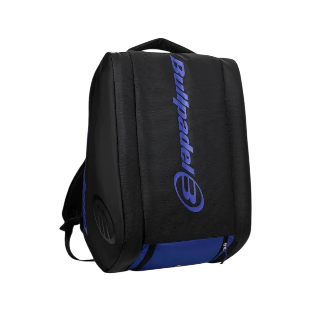 Paletero Bullpadel Vertex Geo Premier 2026 negro y azul, vista 3