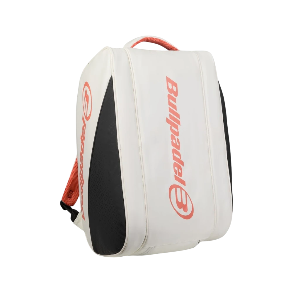 Paletero Bullpadel Elite 2026 blanco y naranja, vista 2