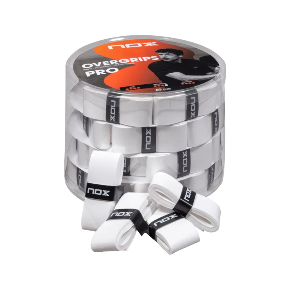 Bote Nox 60 overgrips PRO blanco liso