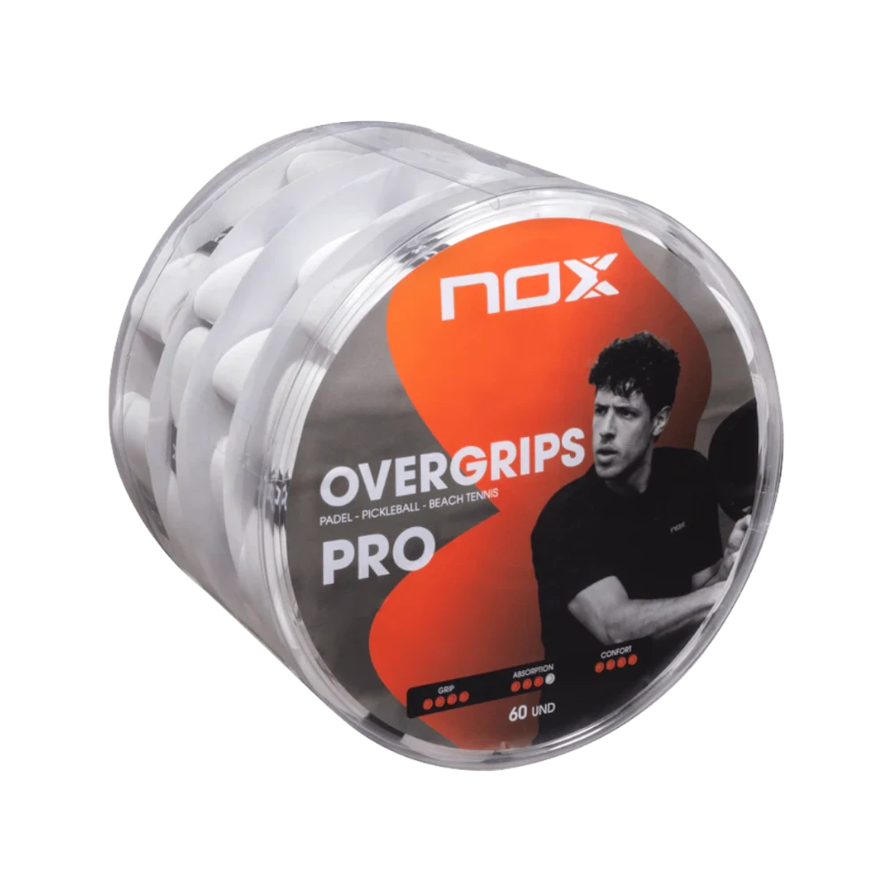 Bote Nox 60 overgrips PRO blanco tumbado