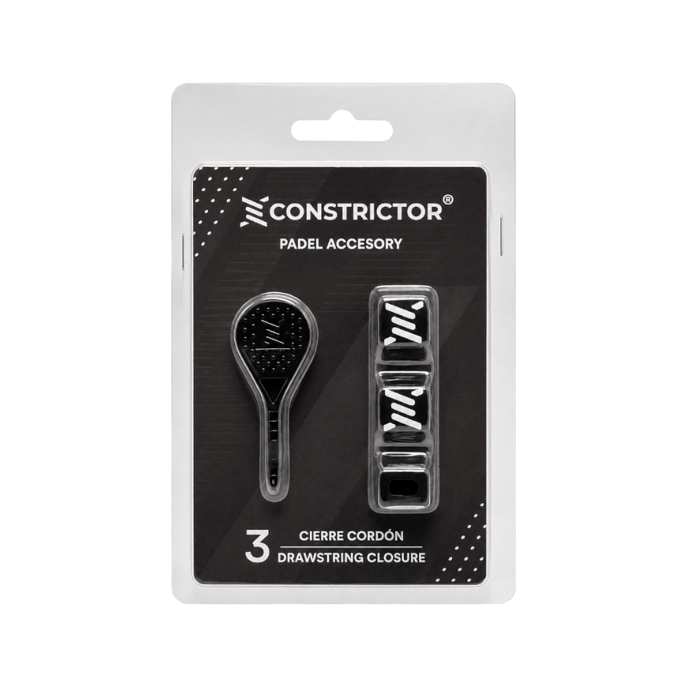 Cierre de cordón constrictor para pala de pádel negro talla L