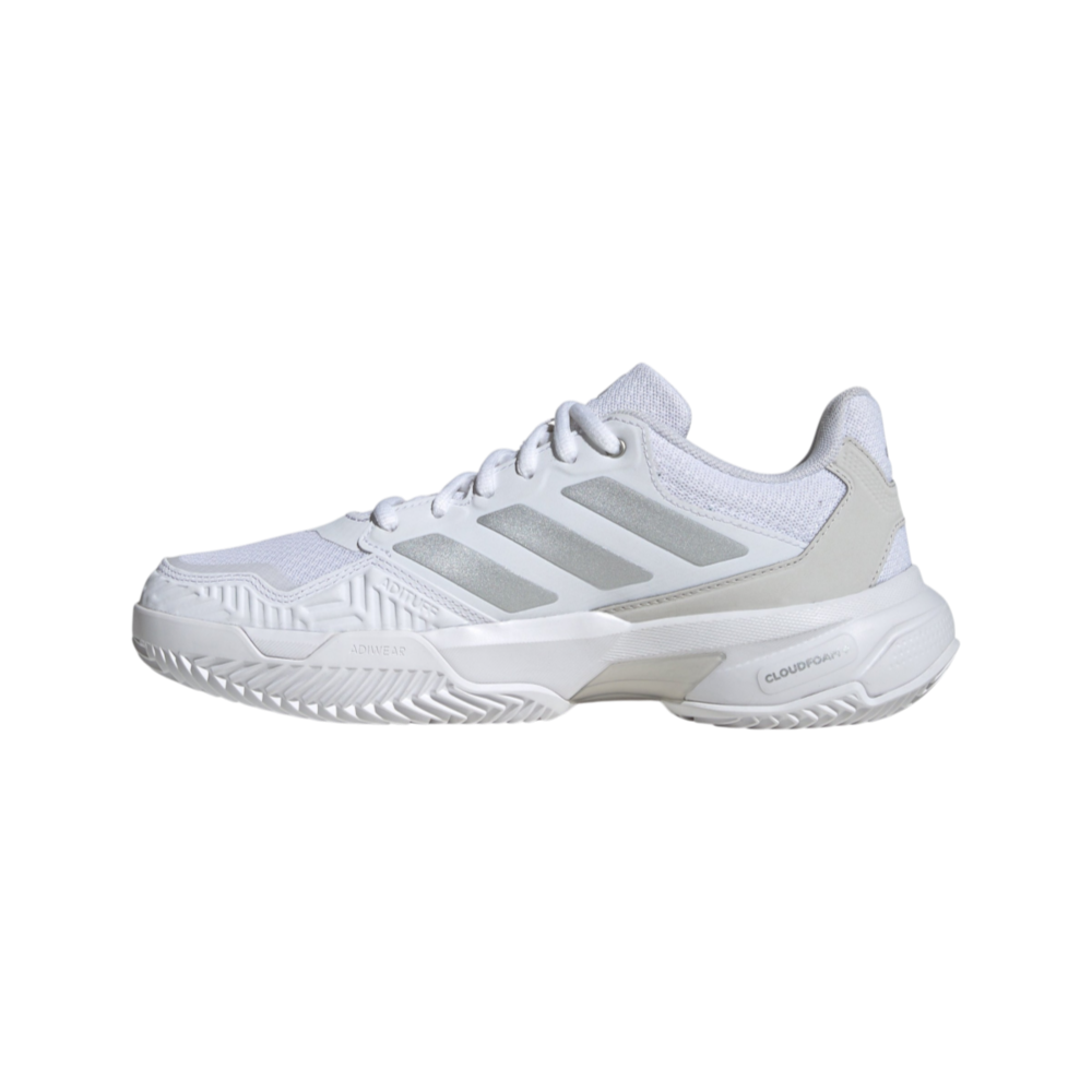 Zapatillas de pádel Adidas Courtjam Control 3 de mujer en blanco, vista lateral interior