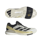 Zapatillas de pádel Adidas Crazyquick Boost de hombre en blanco roto, vista lateral y suela