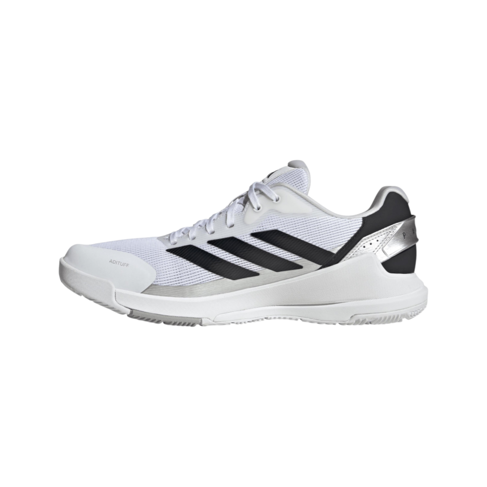 Zapatillas de pádel Adidas Crazyquick LS de hombre en blanco/negro/plata, vista lateral interior