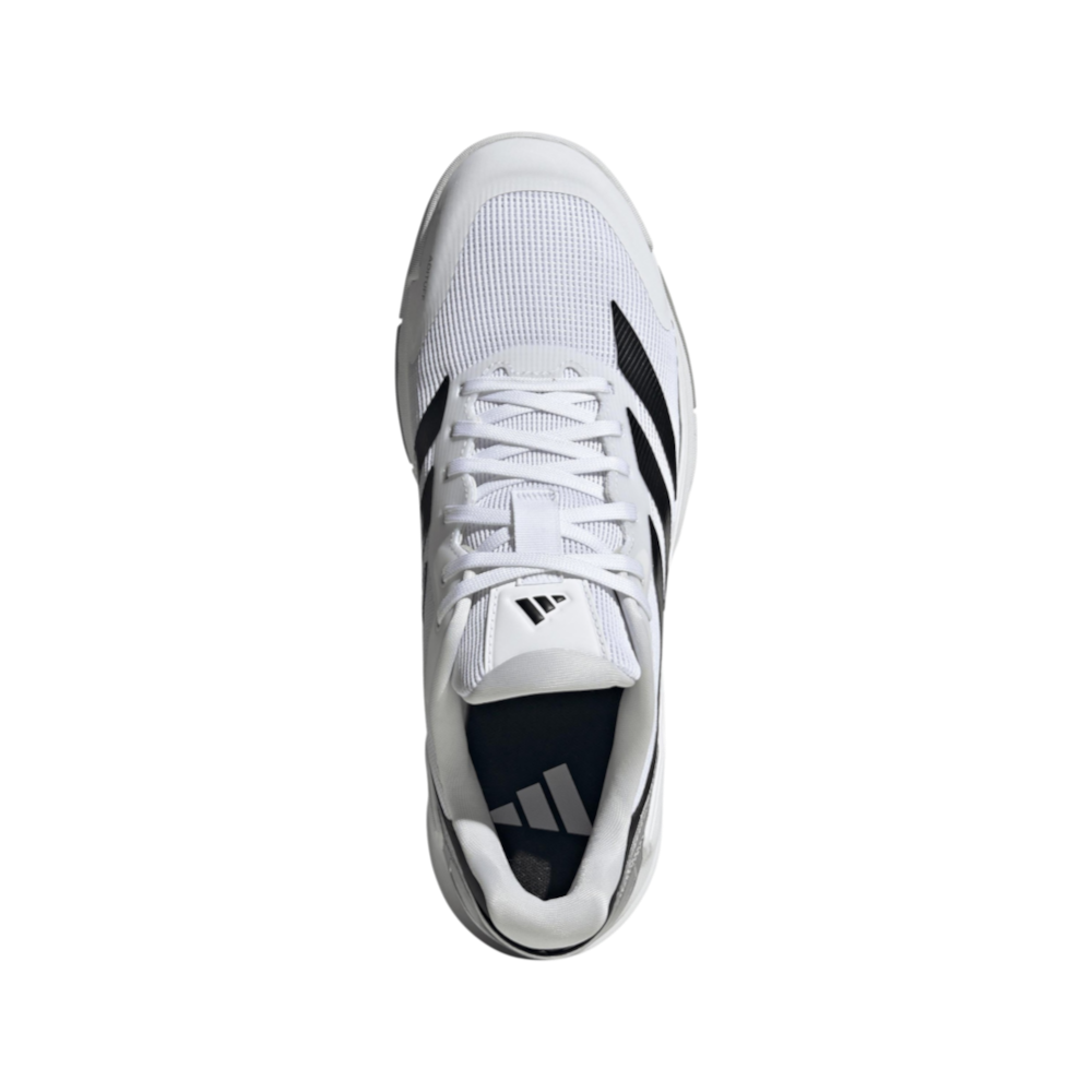 Zapatillas de pádel Adidas Crazyquick LS de hombre en blanco/negro/plata, vista superior