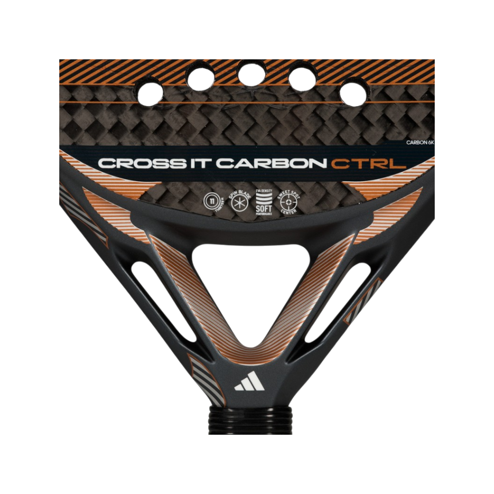 Pala de pádel Adidas Crossit Carbon Ctrl 2026, detalle de la cara