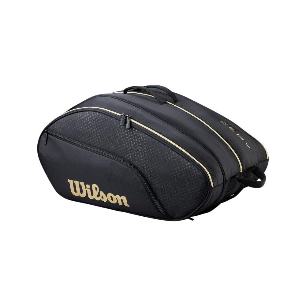Paletero de pádel Wilson Defy V1 en negro/dorado