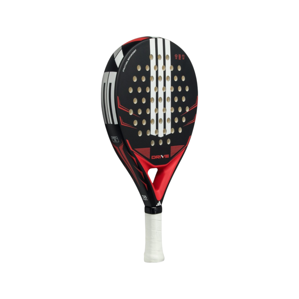 Pala de pádel Adidas Drive Black 2026, vista inclinada