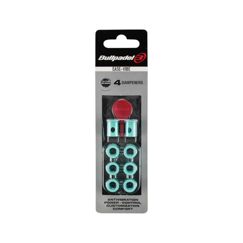 Antivibrador Bullpadel Ease Vibe agua marina blíster 4 unidades