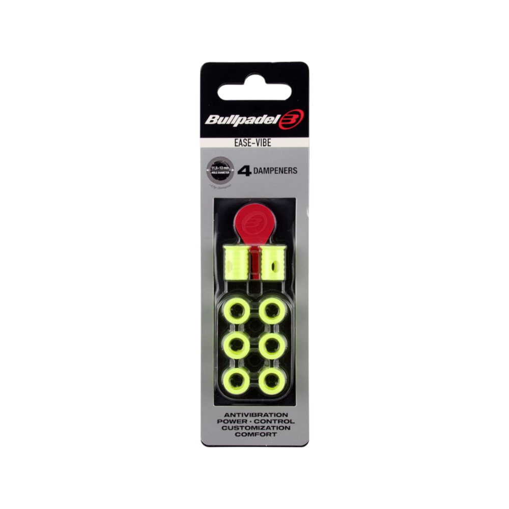 Antivibrador Bullpadel Ease Vibe amarillo azufre flúor blíster 4 unidades