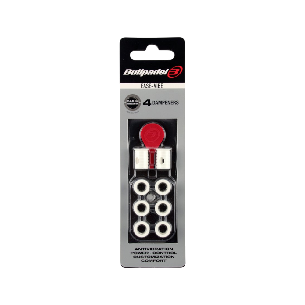 Antivibrador Bullpadel Ease Vibe blanco blíster 4 unidades