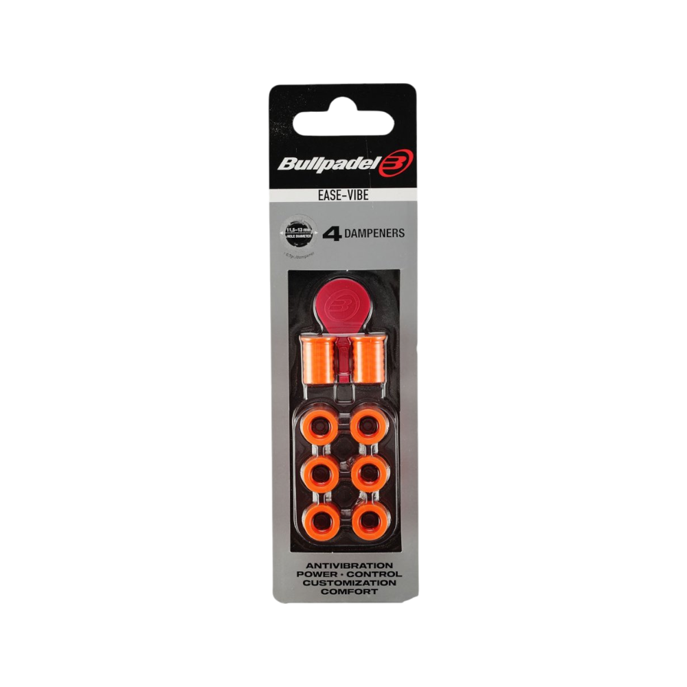 Antivibrador Bullpadel Ease Vibe naranja blíster 4 unidades