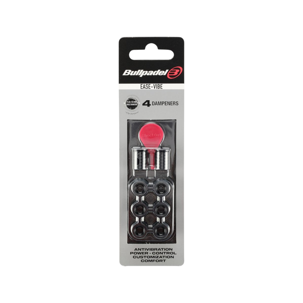 Antivibrador Bullpadel Ease Vibe negro blíster 4 unidades