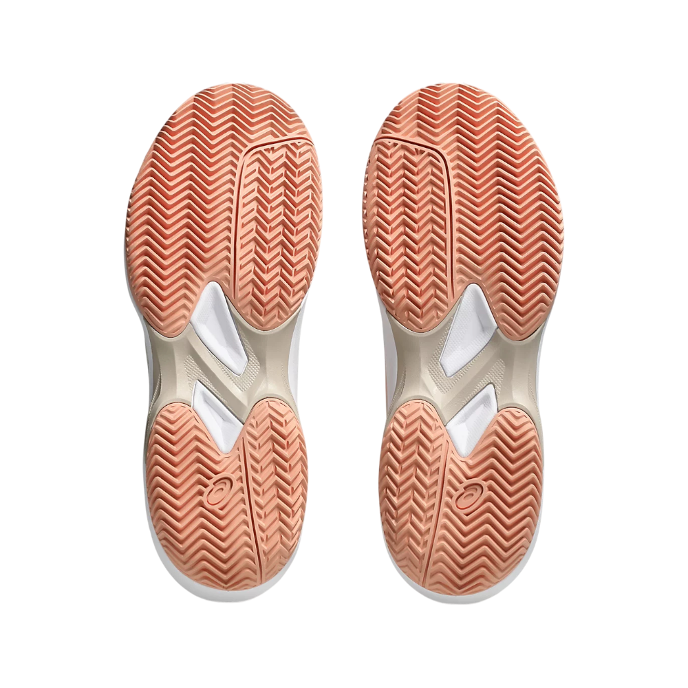 Zapatillas de pádel Asics Game FF Clay/OC de mujer en beige/coral, detalle de la suela