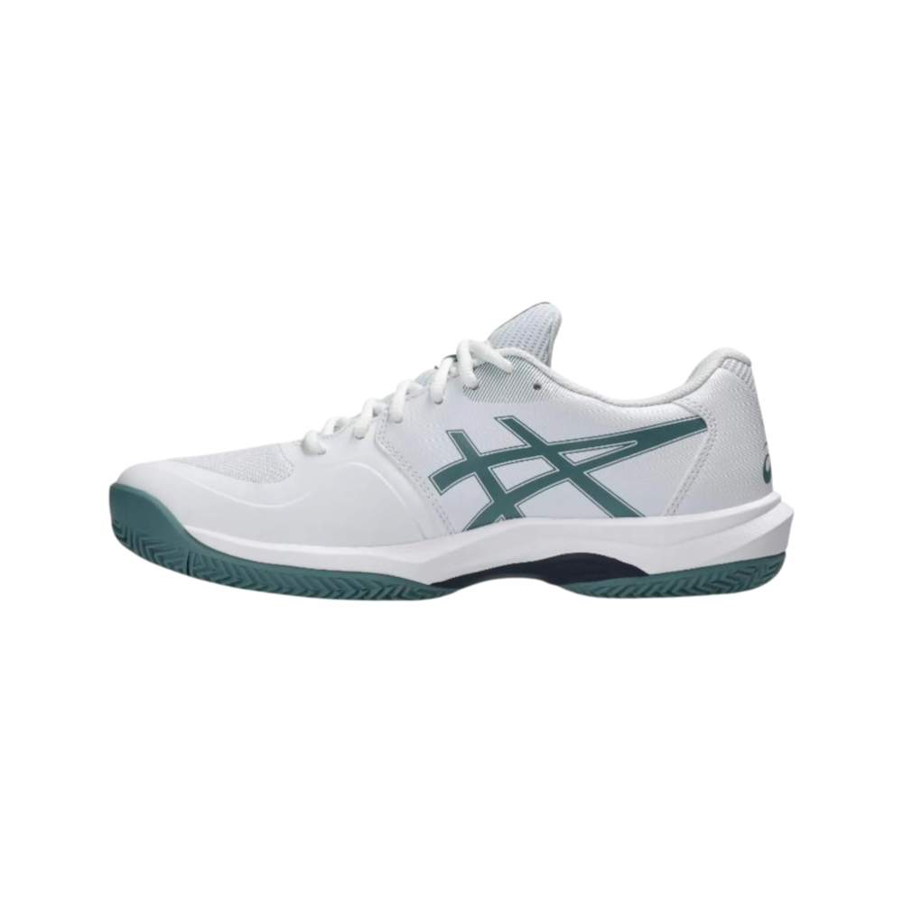 Zapatillas de pádel Asics Game FF Clay/OC de hombre en blanco/azul petróleo