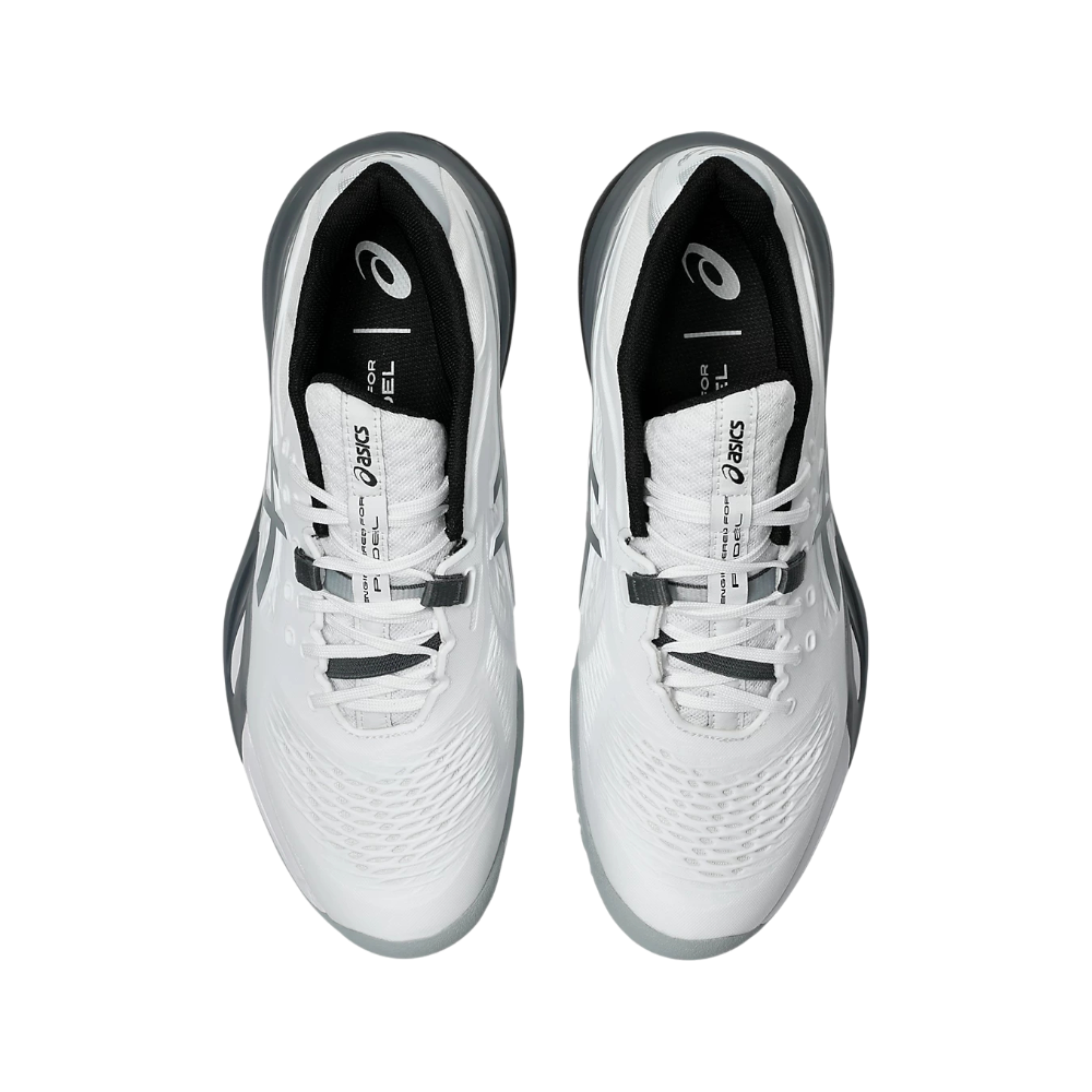 Zapatillas de pádel Asics Gel-Resolution X de hombre en blanco/gris, vista superior
