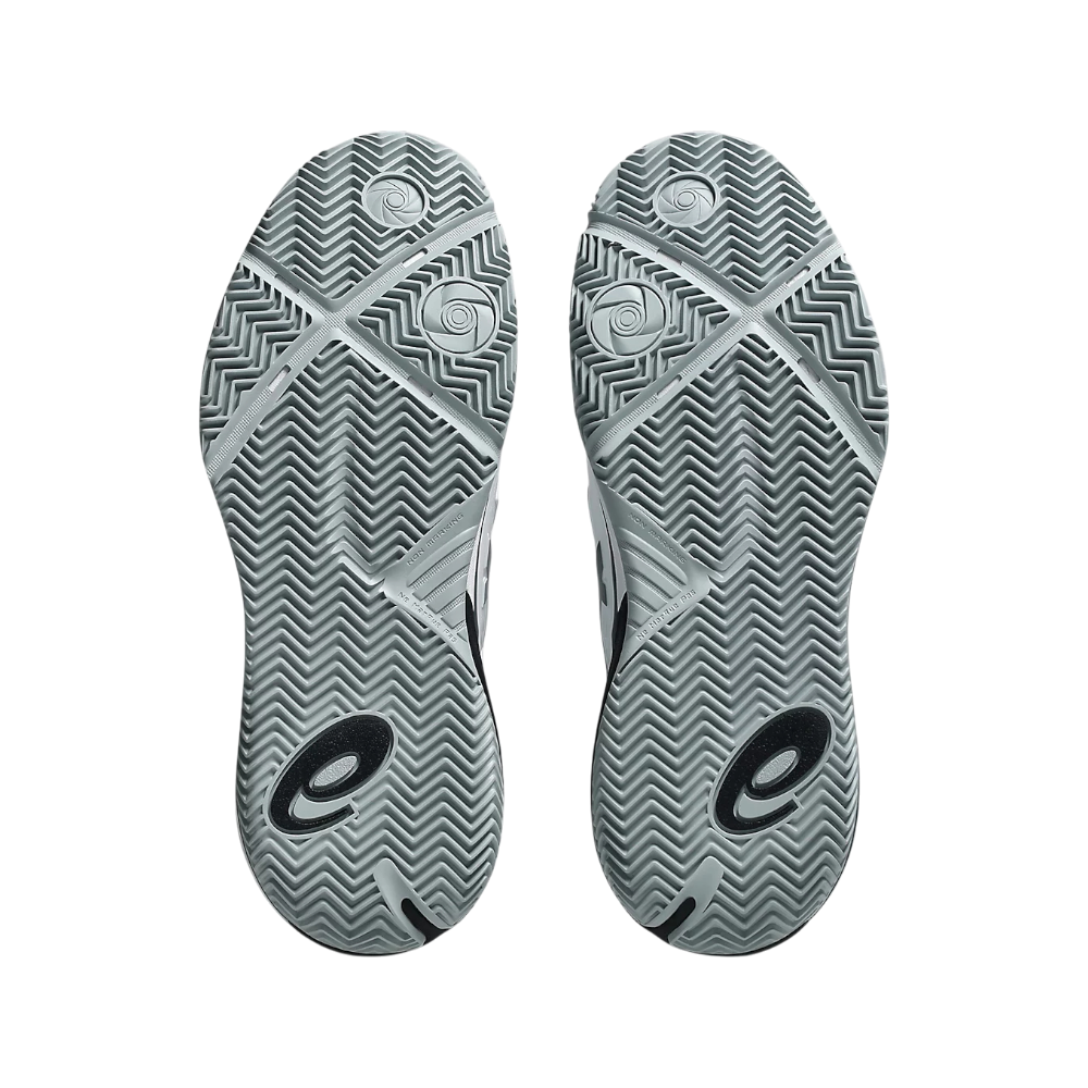 Zapatillas de pádel Asics Gel-Resolution X de hombre en blanco/gris, detalle de la suela