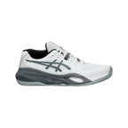 Zapatillas de pádel Asics Gel-Resolution X de hombre en blanco/gris, vista en tres cuartos
