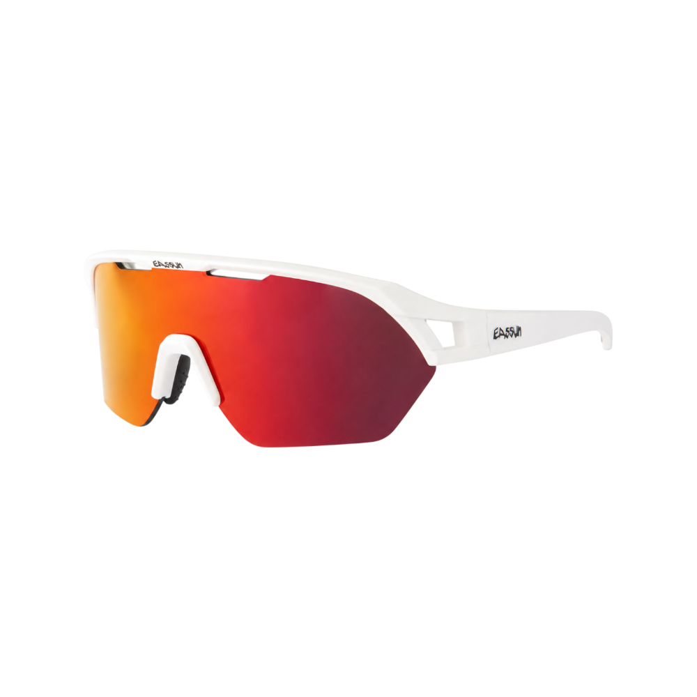 Gafas deportivas Eassun Glen en blanco mate/rojo revo