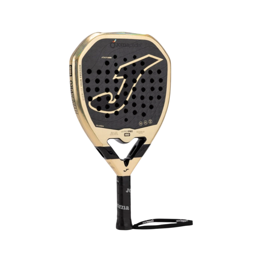 Pala de pádel Hyper Pro HRD negro y beige, vista inclinada