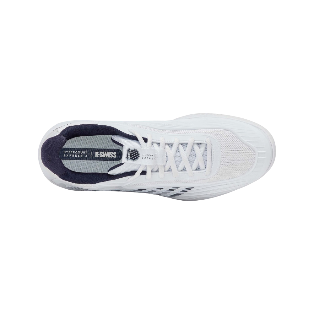 Zapatillas de pádel K-Swiss Hypercourt Express 3 Clay de hombre en blanco, vista superior