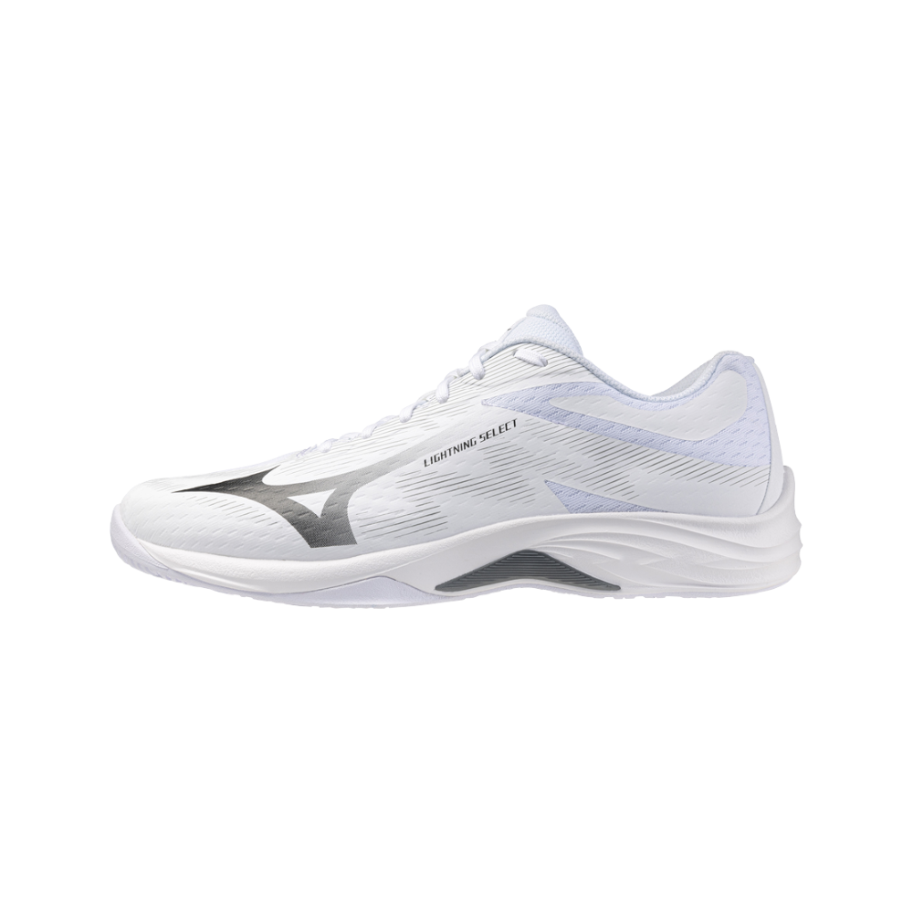 Zapatillas Mizuno Lightning Select Hombre Blanco/Negro — vista lateral