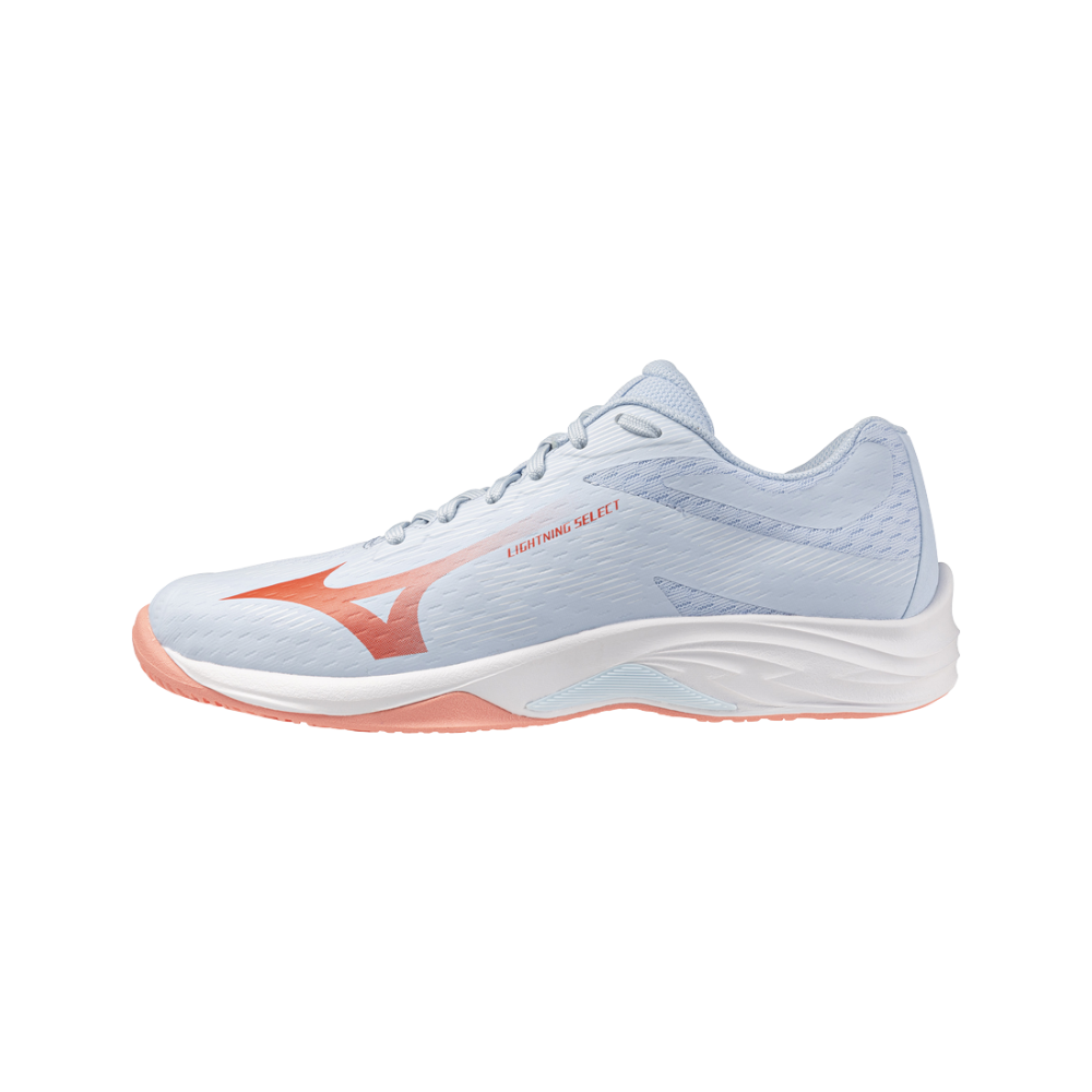 Zapatillas Mizuno Lightning Select Mujer Azul/Coral — vista lateral