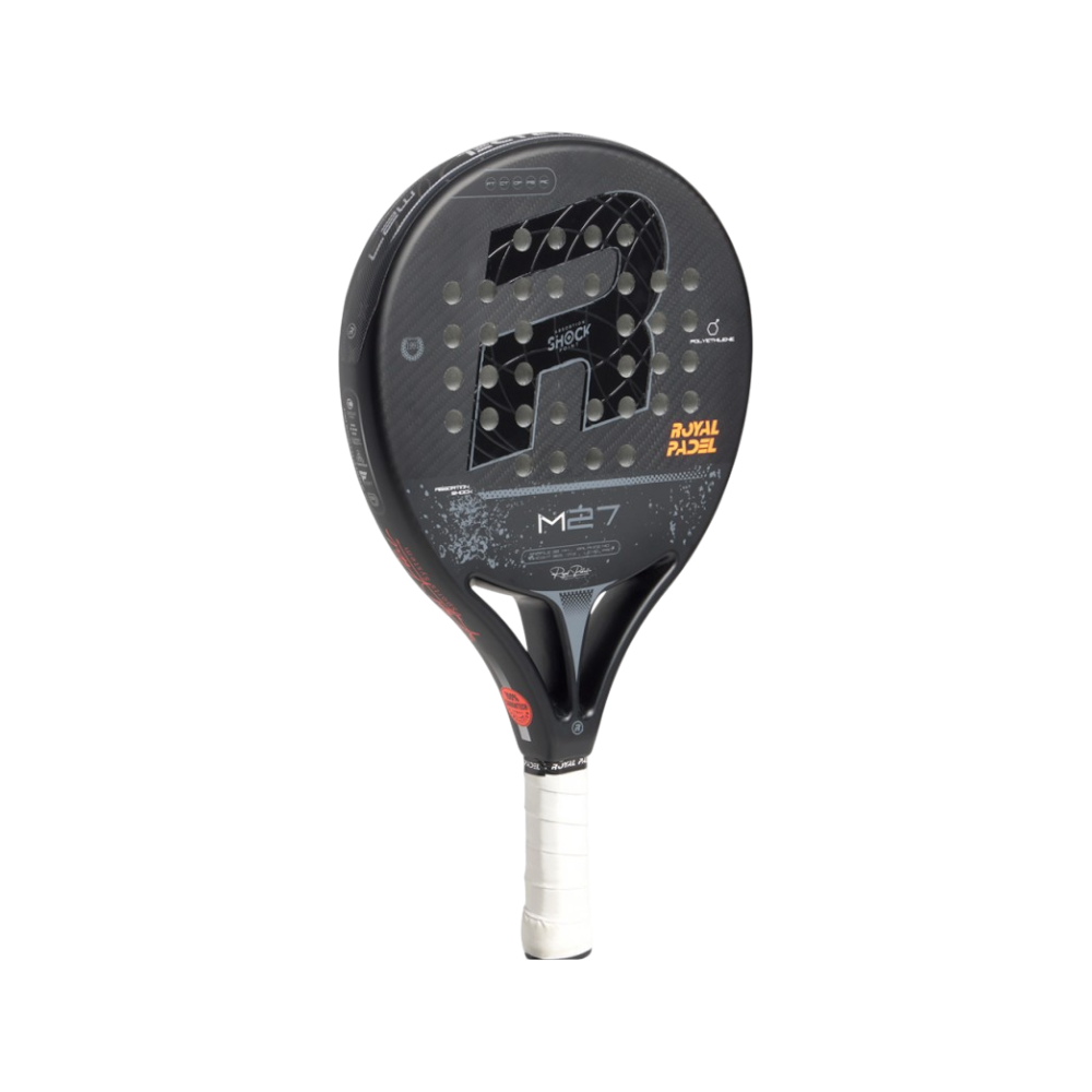 Pala de pádel M27 Poly 2026, vista inclinada