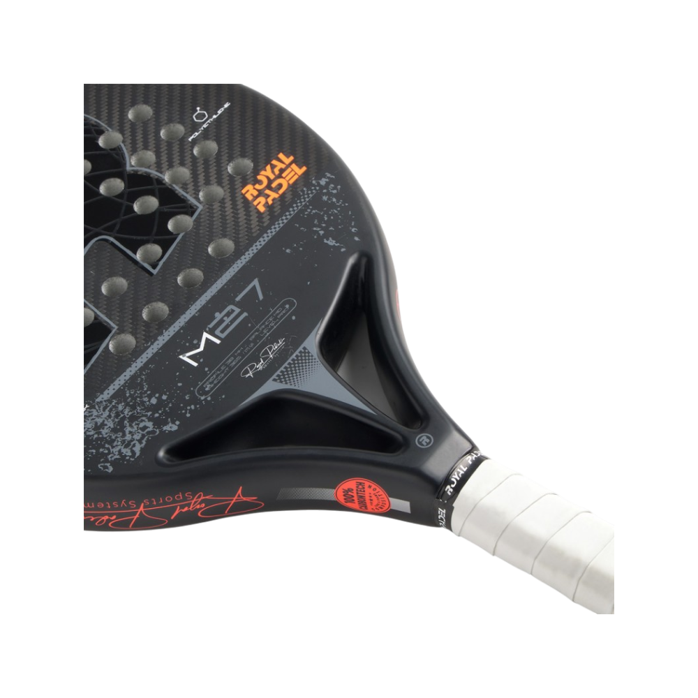 Pala de pádel M27 Poly 2026, vista frontal de la cara