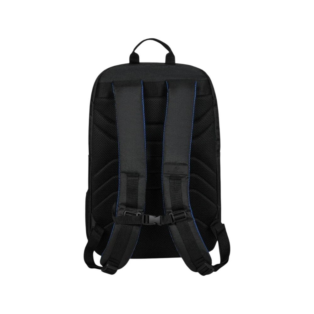 Mochila Bullpadel Vertex Geo 2026 negro y azul marino, vista 3