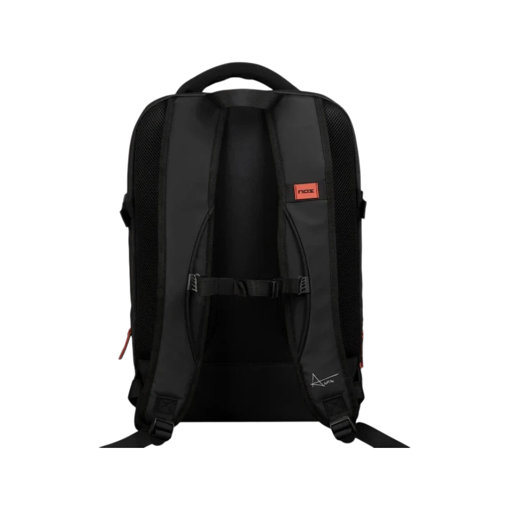 Mochila Nox Luxury Open Series negro y rojo, vista 3