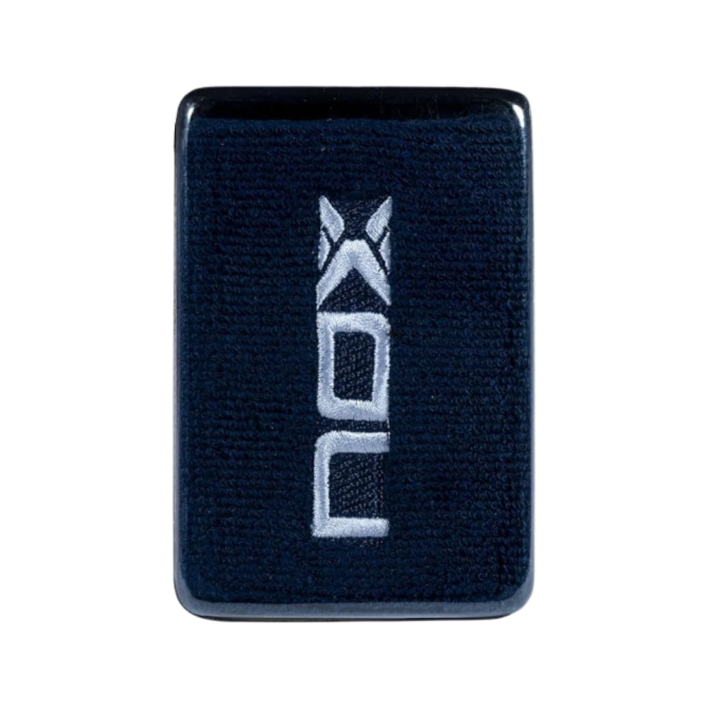 Muñequeras Nox deportivas azul marino con logo blanco 2 unidades