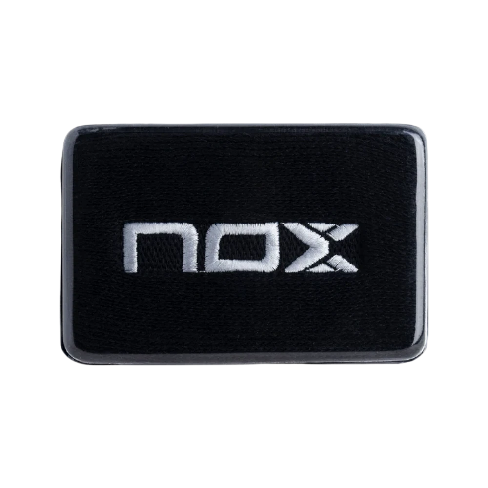 Muñequeras Nox deportivas negras con logo blanco 2 unidades