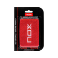 Muñequeras Nox deportivas rojas con logo blanco 2 unidades