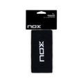 Muñequeras Nox deportivas largas negras con logo blanco 2 unidades