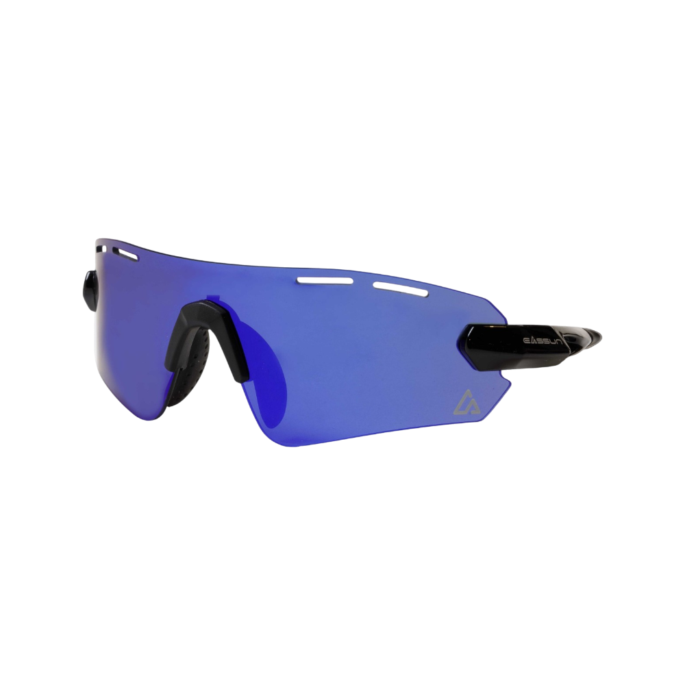 Gafas deportivas Eassun Marathon en negro brillo/azul revo