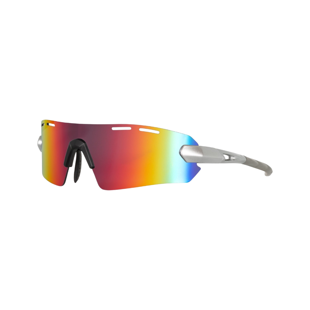 Gafas deportivas Eassun Marathon en cromo plata/rojo revo