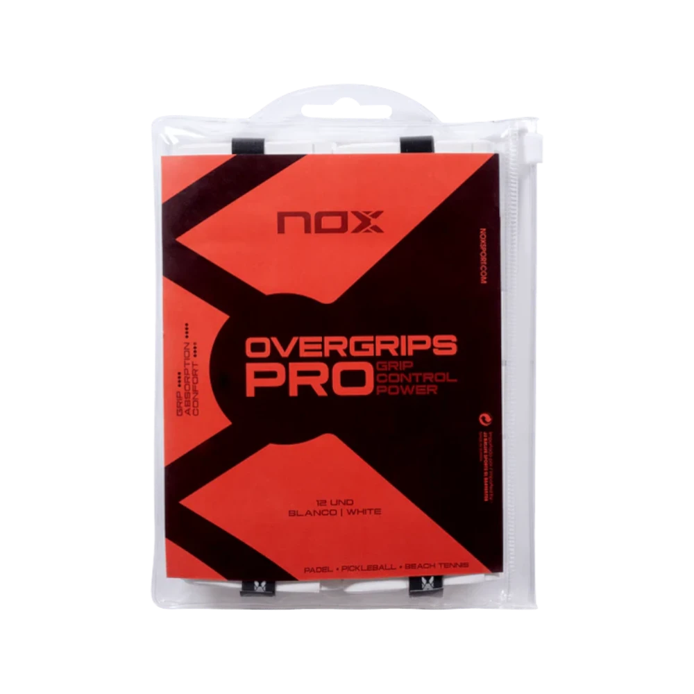 Overgrips Nox PRO blanco liso bolsa 12 unidades