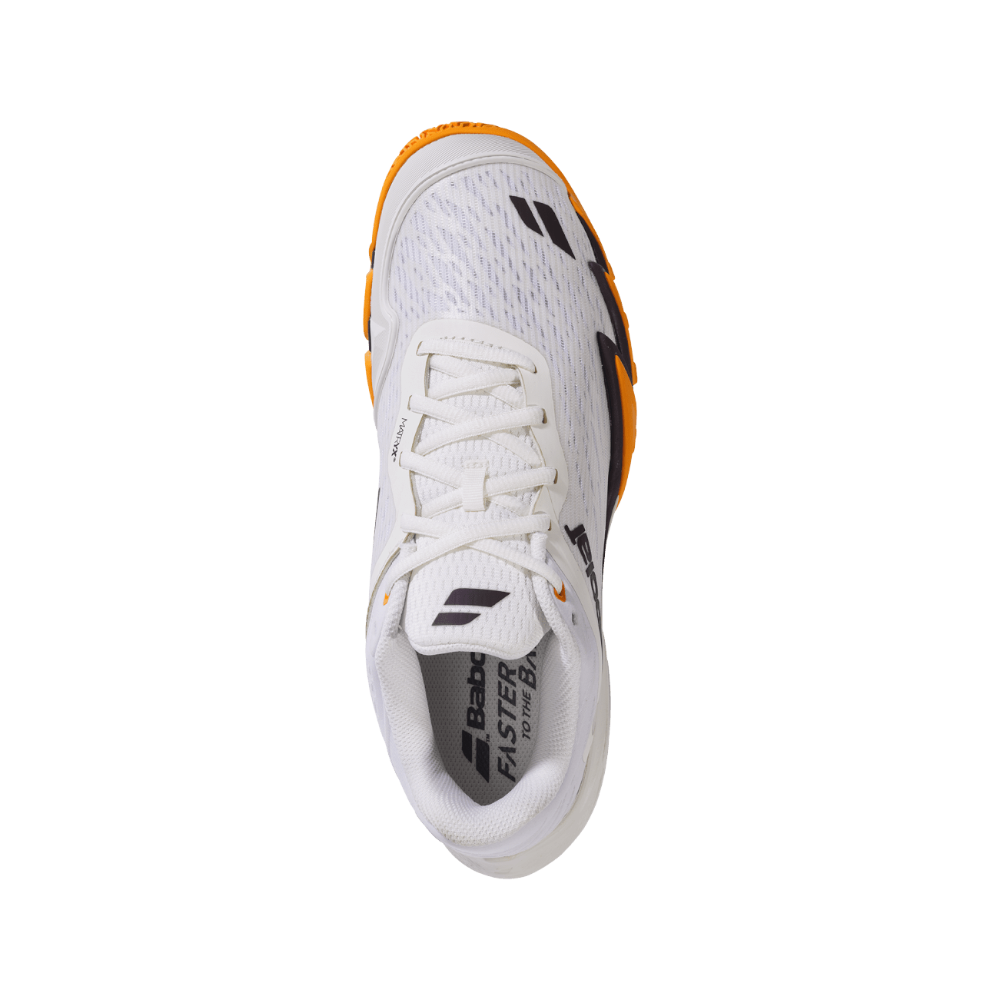 Zapatillas de pádel Babolat Premura 3 de hombre en crema/naranja, vista superior