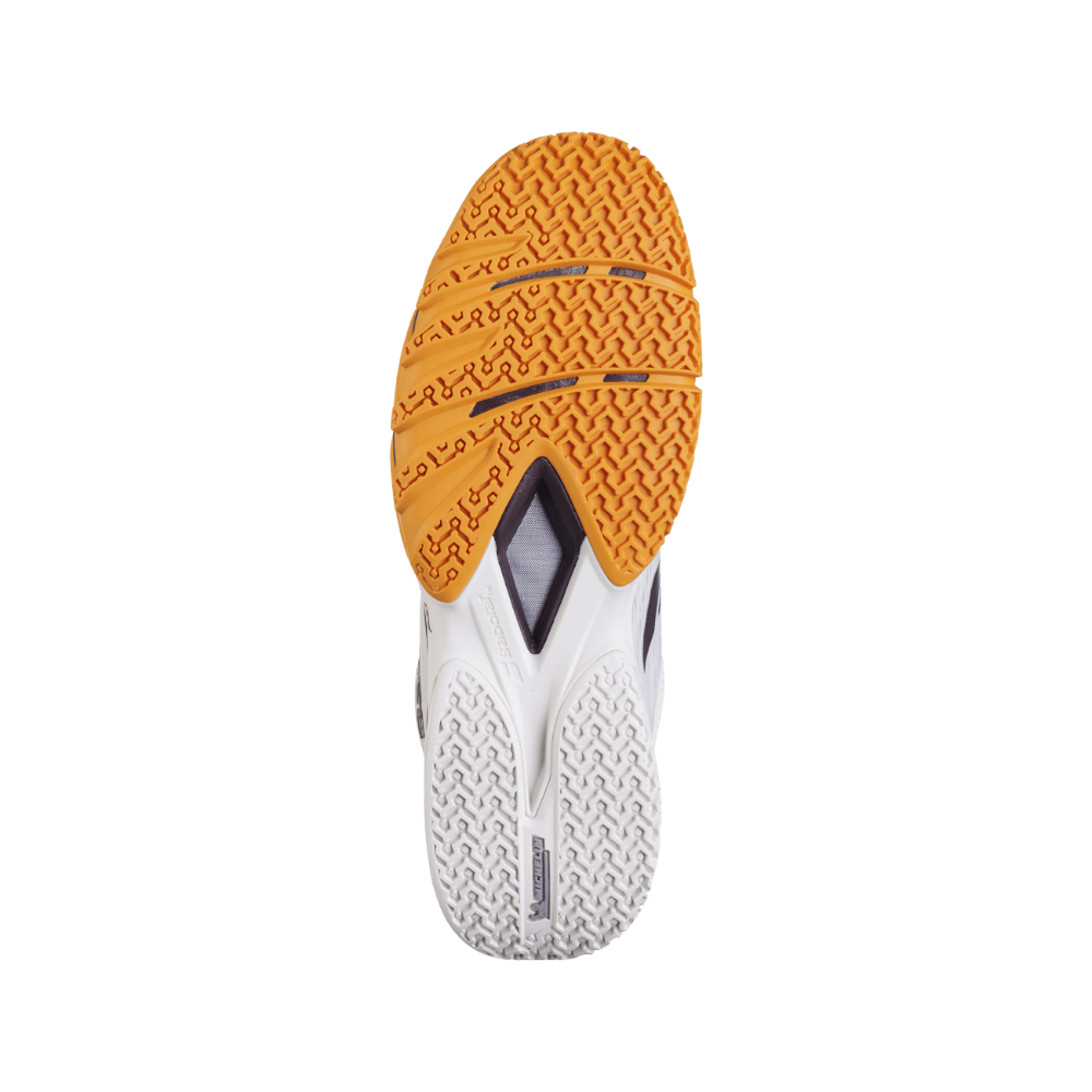 Zapatillas de pádel Babolat Premura 3 de hombre en crema/naranja, detalle de la suela