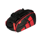 Paletero Adidas Multigame 2026 negro y rojo, vista inclinada