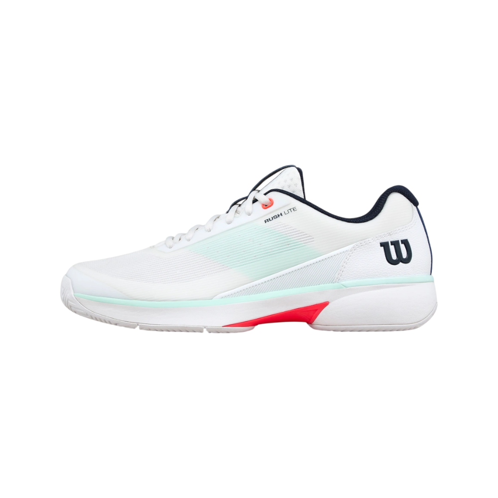 Zapatillas de Pádel Wilson Rush Lite 5 Hombre Blanco/Azul/Naranja — lateral exterior