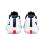 Zapatillas de Pádel Wilson Rush Lite 5 Hombre Blanco/Azul/Naranja — vista trasera del par