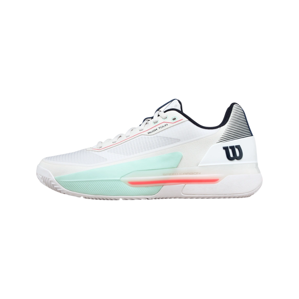 Zapatillas de Pádel Wilson Rush Tour 5 Clay Hombre Blanco/Azul — lateral exterior