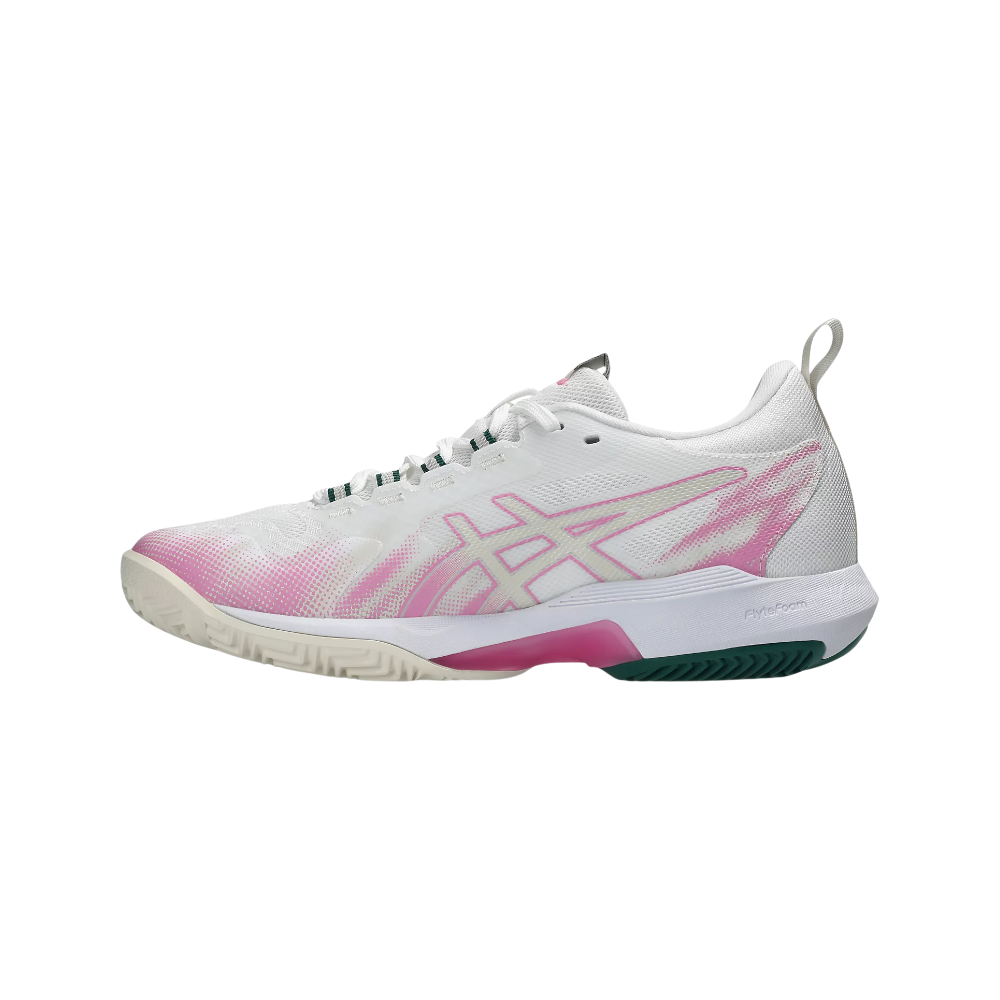Zapatillas de pádel Asics Sonicsmash FF de mujer en blanco/verde, vista lateral interior