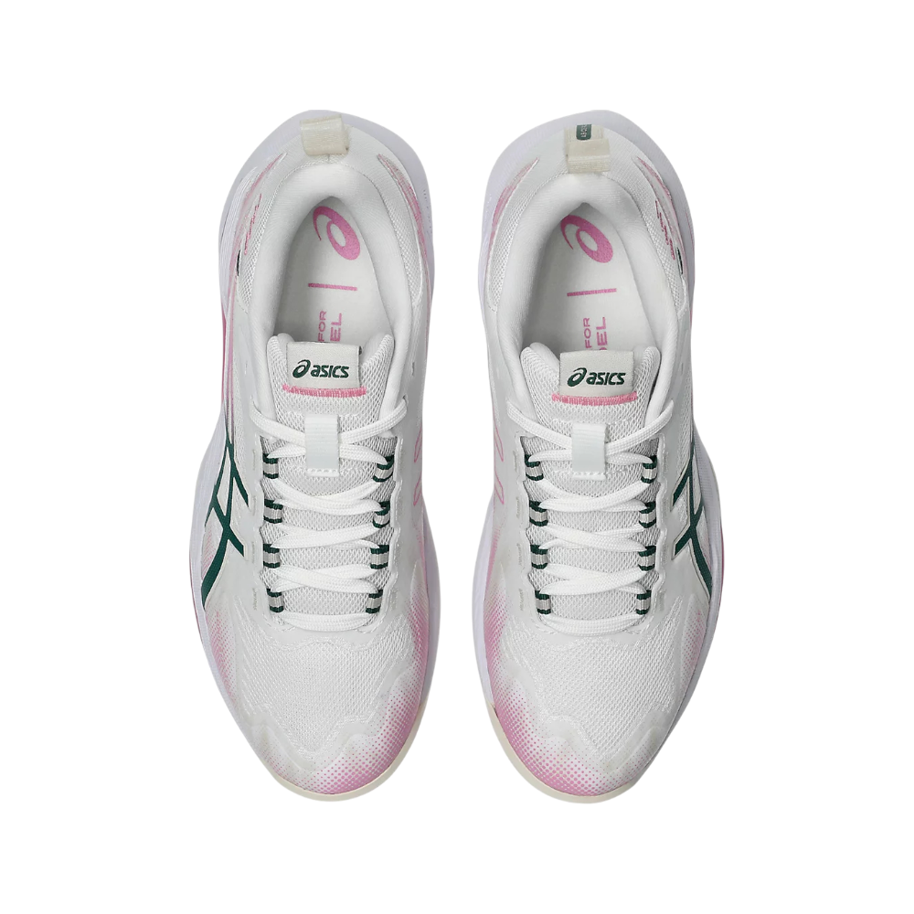 Zapatillas de pádel Asics Sonicsmash FF de mujer en blanco/verde, vista superior